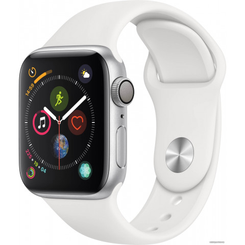 Умные часы Apple Watch Series 4 40 мм (алюминий серебристый/белый)