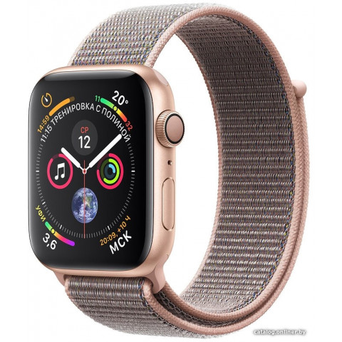 Умные часы Apple Watch Series 4 40 мм (алюминий золотистый/нейлон розовый песок)